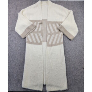 Anthropologie Cardigan Womens One Size OS Ivory Brown Merzouga Kimono Open Front